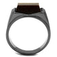 MATK3001 - IP Light Black  (IP Gun) Stainless Steel Ring with Synthetic Tiger Eye in Topaz