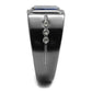 MATK3006 - IP Light Black  (IP Gun) Stainless Steel Ring with Blue Sand  in Montana