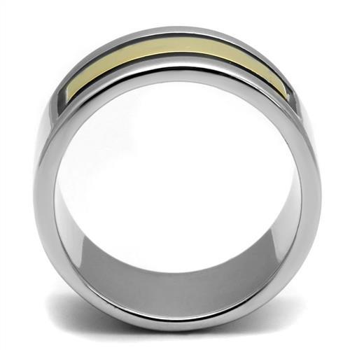 MATK3008 - Two-Tone IP Gold (Ion Plating) Stainless Steel Ring with Epoxy  in Jet