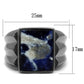MATK3012 - IP Light Black  (IP Gun) Stainless Steel Ring with Semi-Precious Sodalite in Capri Blue