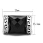 MATK3016 - High polished (no plating) Stainless Steel Ring with Synthetic Onyx in Jet