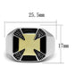MATK3019 - Two-Tone IP Gold (Ion Plating) Stainless Steel Ring with Epoxy  in Jet