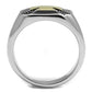 MATK3019 - Two-Tone IP Gold (Ion Plating) Stainless Steel Ring with Epoxy  in Jet
