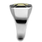 MATK3019 - Two-Tone IP Gold (Ion Plating) Stainless Steel Ring with Epoxy  in Jet