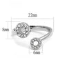 MATK3025 - High polished (no plating) Stainless Steel Ring with Top Grade Crystal  in Clear