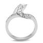 MATK3026 - High polished (no plating) Stainless Steel Ring with Top Grade Crystal  in Clear