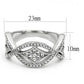 MATK3027 - High polished (no plating) Stainless Steel Ring with Top Grade Crystal  in Clear