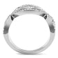 MATK3027 - High polished (no plating) Stainless Steel Ring with Top Grade Crystal  in Clear
