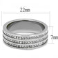MATK3028 - High polished (no plating) Stainless Steel Ring with Top Grade Crystal  in Clear