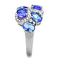 MATK3030 - High polished (no plating) Stainless Steel Ring with Synthetic Synthetic Glass in Sapphire