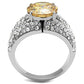 MATK3031 - High polished (no plating) Stainless Steel Ring with AAA Grade CZ  in Champagne
