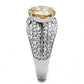MATK3031 - High polished (no plating) Stainless Steel Ring with AAA Grade CZ  in Champagne