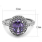 MATK3032 - High polished (no plating) Stainless Steel Ring with AAA Grade CZ  in Amethyst