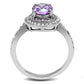 MATK3032 - High polished (no plating) Stainless Steel Ring with AAA Grade CZ  in Amethyst