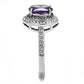 MATK3032 - High polished (no plating) Stainless Steel Ring with AAA Grade CZ  in Amethyst