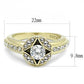MATK3034 - IP Gold(Ion Plating) Stainless Steel Ring with AAA Grade CZ  in Clear