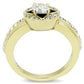 MATK3034 - IP Gold(Ion Plating) Stainless Steel Ring with AAA Grade CZ  in Clear