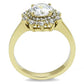 MATK3035 - IP Gold(Ion Plating) Stainless Steel Ring with AAA Grade CZ  in Clear