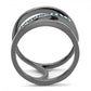 MATK3038 - IP Light Black  (IP Gun) Stainless Steel Ring with Top Grade Crystal  in Capri Blue