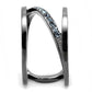 MATK3038 - IP Light Black  (IP Gun) Stainless Steel Ring with Top Grade Crystal  in Capri Blue