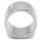 MATK3040 - High polished (no plating) Stainless Steel Ring with Top Grade Crystal  in Clear