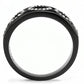 MATK3046 - IP Black(Ion Plating) Stainless Steel Ring with Top Grade Crystal  in Clear