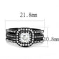 MATK3048 - IP Black(Ion Plating) Stainless Steel Ring with AAA Grade CZ  in Clear