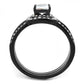 MATK3048 - IP Black(Ion Plating) Stainless Steel Ring with AAA Grade CZ  in Clear