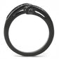 MATK3049 - IP Black(Ion Plating) Stainless Steel Ring with Top Grade Crystal  in Clear