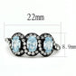 MATK3050 - IP Black(Ion Plating) Stainless Steel Ring with AAA Grade CZ  in Sea Blue