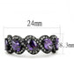 MATK3051 - IP Black(Ion Plating) Stainless Steel Ring with AAA Grade CZ  in Amethyst