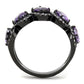MATK3051 - IP Black(Ion Plating) Stainless Steel Ring with AAA Grade CZ  in Amethyst