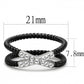 MATK3053 - Two-Tone IP Black (Ion Plating) Stainless Steel Ring with Top Grade Crystal  in Clear