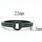 MATK3055 - IP Black(Ion Plating) Stainless Steel Ring with Top Grade Crystal  in Emerald