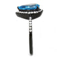 MATK3057 - IP Black(Ion Plating) Stainless Steel Ring with Synthetic Synthetic Glass in Sea Blue