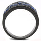 MATK3058 - IP Black(Ion Plating) Stainless Steel Ring with Synthetic Synthetic Glass in Montana
