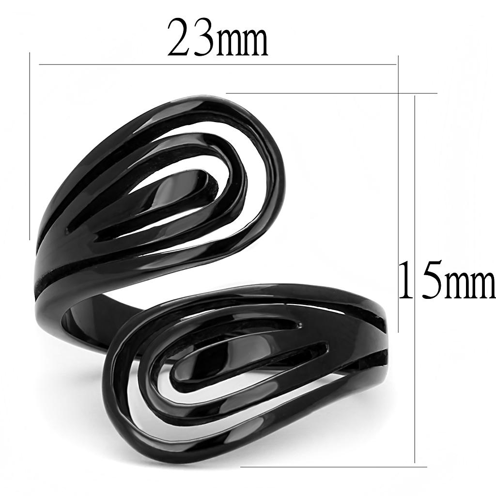 MATK3059 - IP Black(Ion Plating) Stainless Steel Ring with No Stone