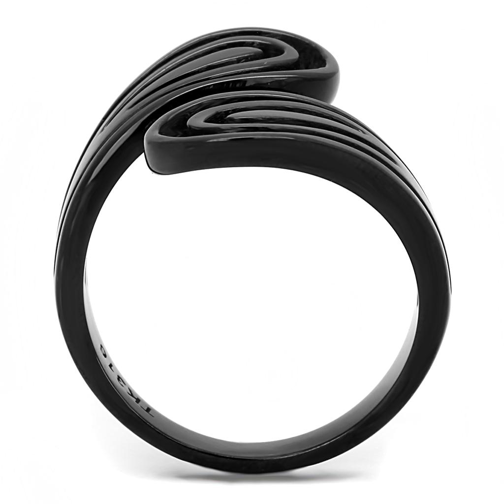 MATK3059 - IP Black(Ion Plating) Stainless Steel Ring with No Stone