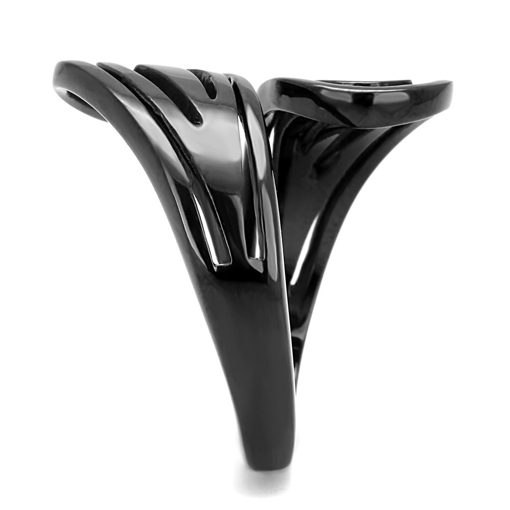 MATK3059 - IP Black(Ion Plating) Stainless Steel Ring with No Stone