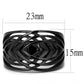 MATK3060 - IP Black(Ion Plating) Stainless Steel Ring with No Stone