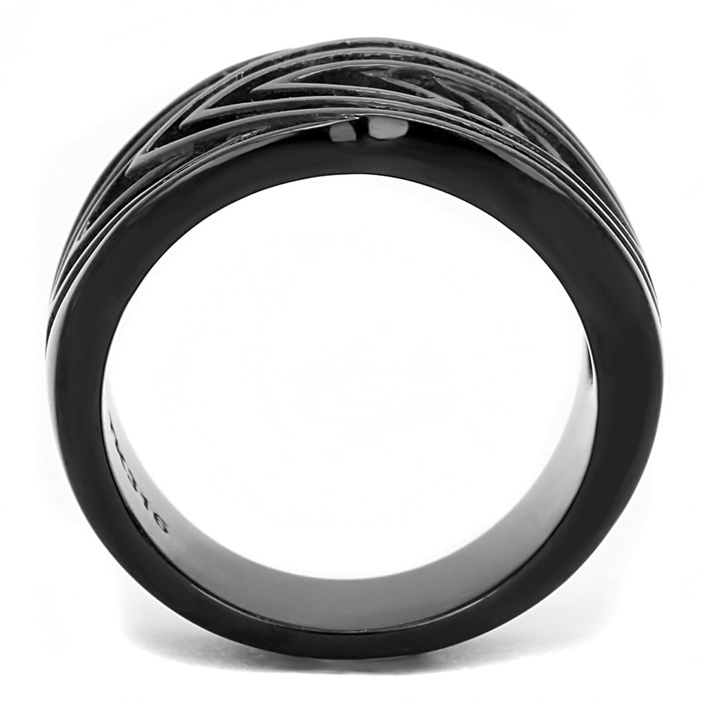 MATK3060 - IP Black(Ion Plating) Stainless Steel Ring with No Stone