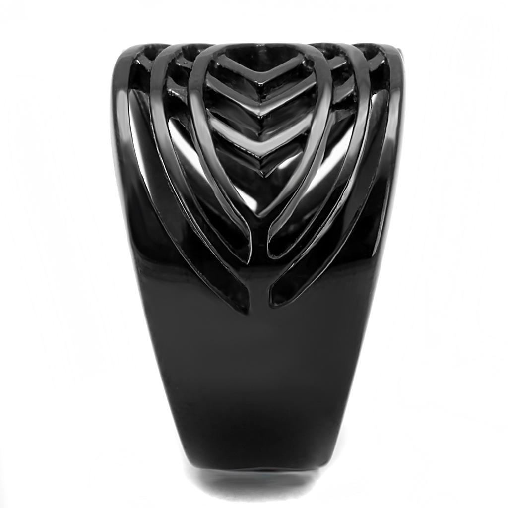MATK3060 - IP Black(Ion Plating) Stainless Steel Ring with No Stone