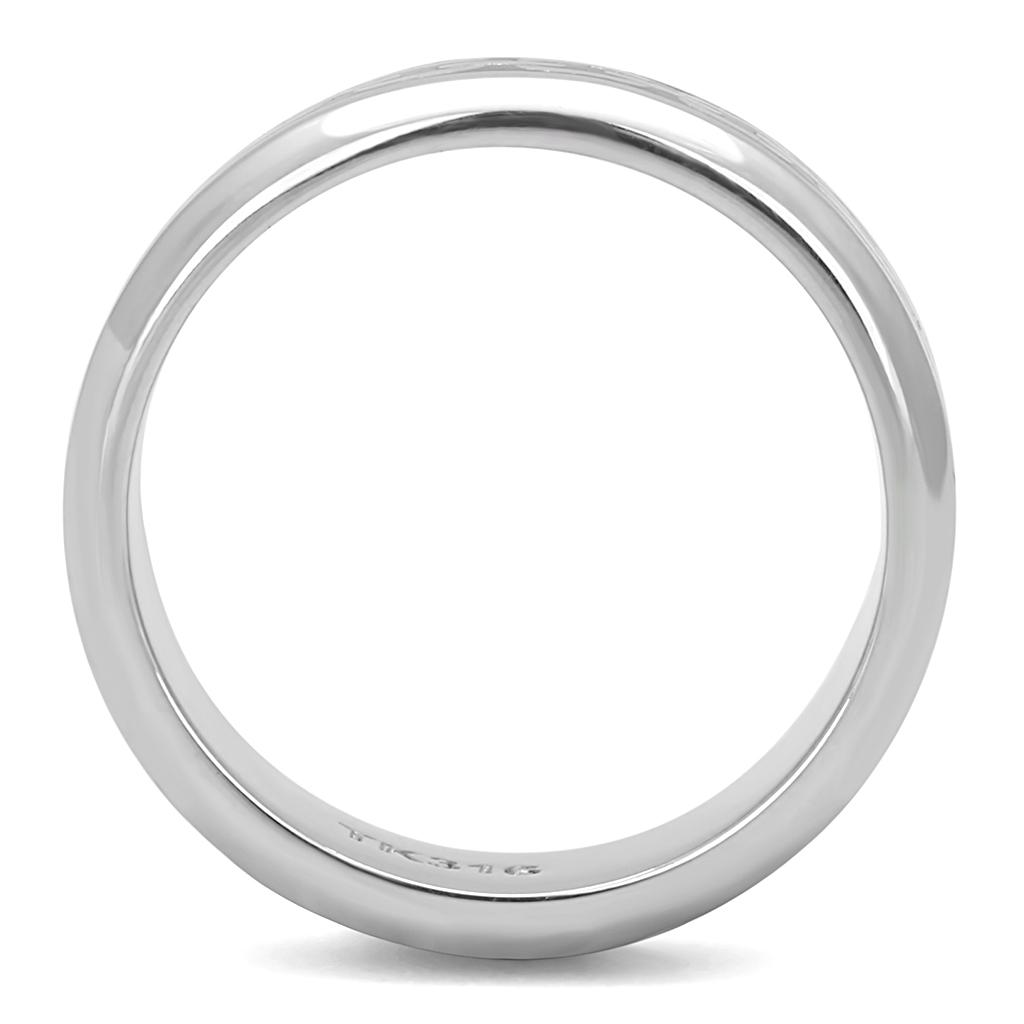 MATK3061 - High polished (no plating) Stainless Steel Ring with Epoxy  in Jet