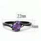 MATK3063 - IP Black(Ion Plating) Stainless Steel Ring with AAA Grade CZ  in Amethyst