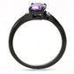 MATK3063 - IP Black(Ion Plating) Stainless Steel Ring with AAA Grade CZ  in Amethyst