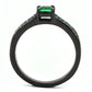 MATK3064 - IP Black(Ion Plating) Stainless Steel Ring with Synthetic Synthetic Glass in Emerald