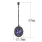 MATK3073 - IP Black(Ion Plating) Stainless Steel Earrings with Top Grade Crystal  in Tanzanite