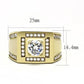 MATK3079 - IP Gold(Ion Plating) Stainless Steel Ring with AAA Grade CZ  in Clear