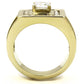 MATK3079 - IP Gold(Ion Plating) Stainless Steel Ring with AAA Grade CZ  in Clear