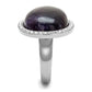MATK3083 - High polished (no plating) Stainless Steel Ring with Semi-Precious Amethyst Crystal in Amethyst